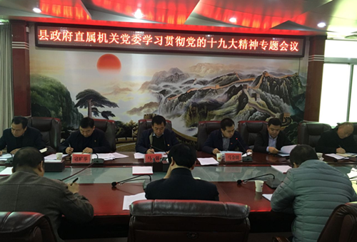 黄陵县政府直属机关党委召开学习贯彻党的十九大精神专题会议